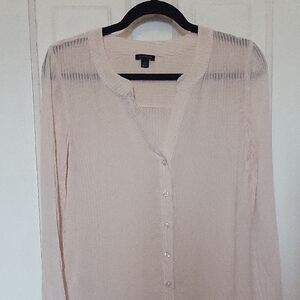 Light Pink Ann Taylor Button-Up Blouse